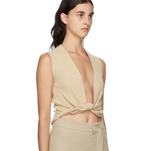 Jacquemus Beige Le Papier 'Le Haut Noué' Vest small